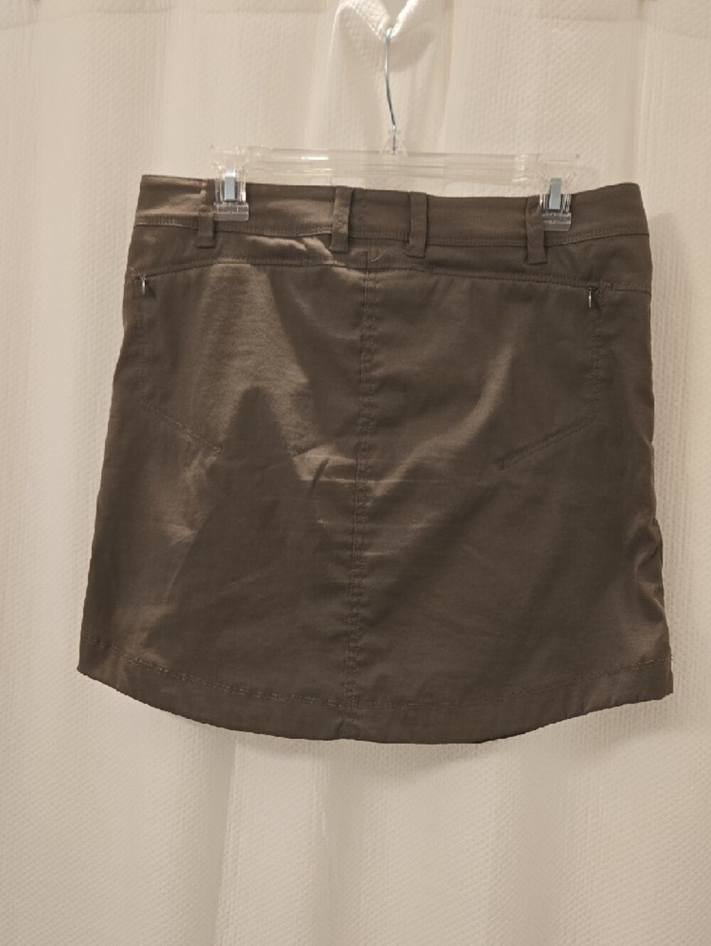 Toad&Co Olive-Brown Mini Skirt with Front Pockets - Picture 5 of 5